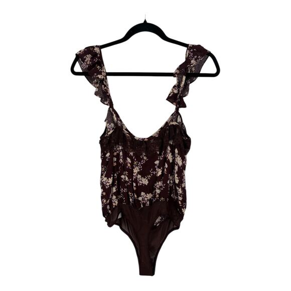 Free People bodysuit Take it away thong brown size X-Small XS - Picture 4 of 7